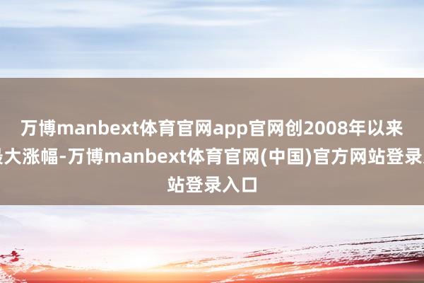 万博manbext体育官网app官网创2008年以来的最大涨