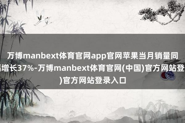 万博manbext体育官网app官网苹果当月销量同比大幅增长